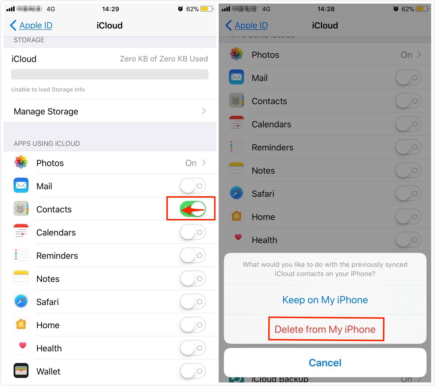 How to delete contacts in iphone