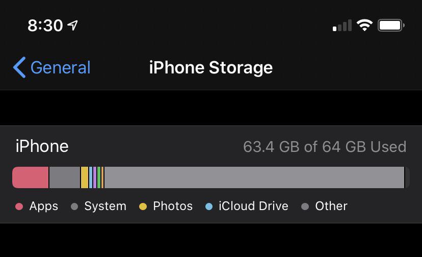 Getting rid of âotherâ? storage on iPhone 11?! : applehelp