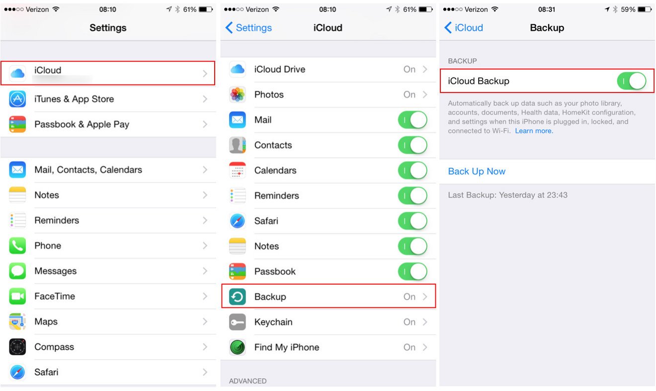 How to backup your iPhone to Apple