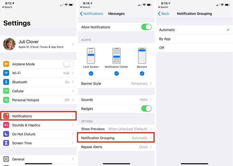 How to Customize Grouped Notifications in iOS 12
