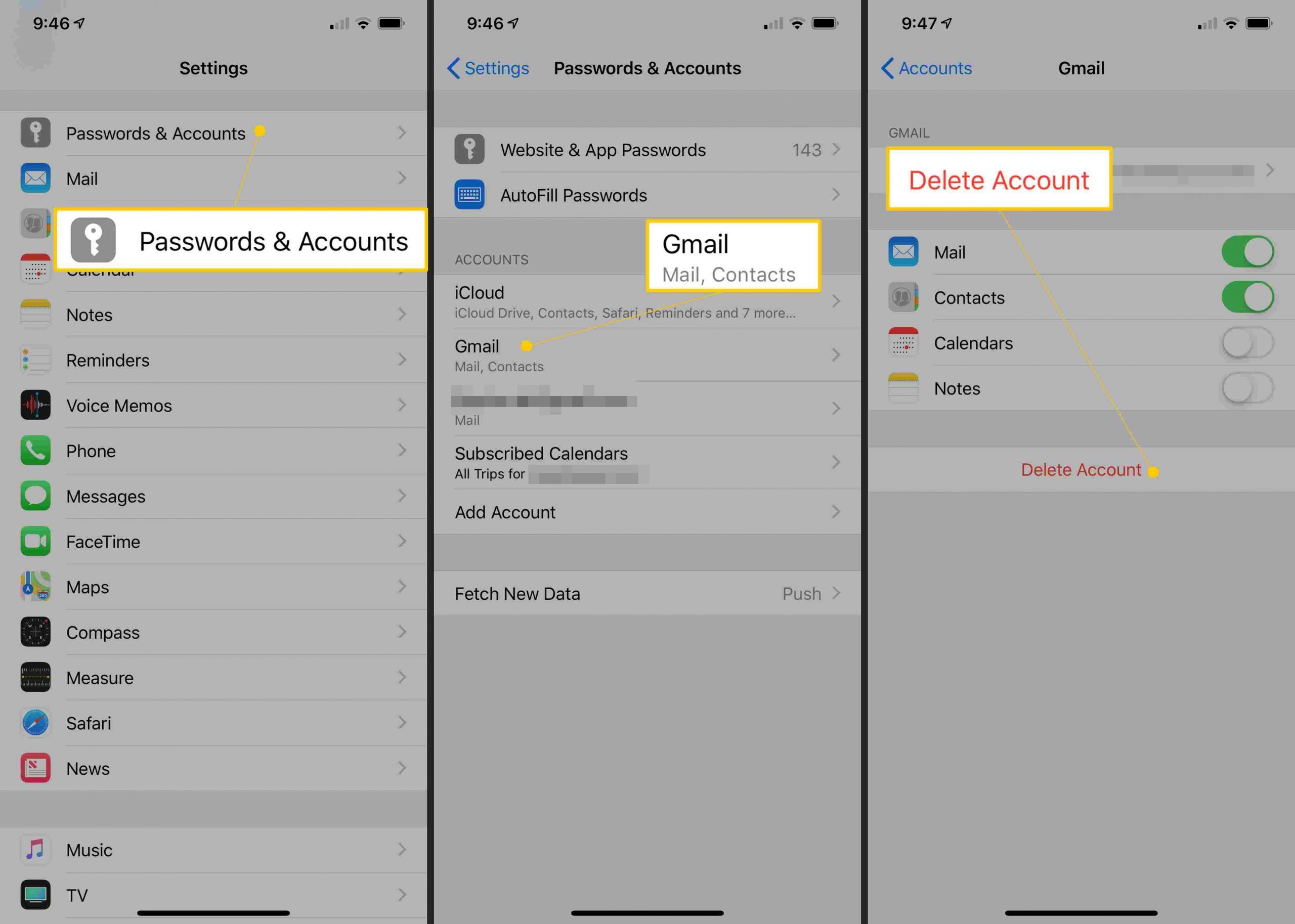 How to Delete an Email Account on an iPhone