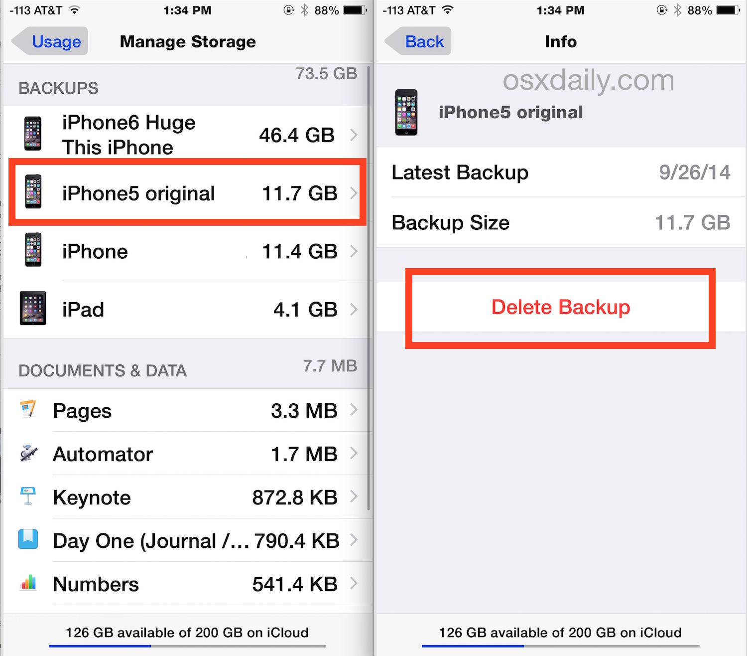 How to Delete Old iCloud Backups on iPhone &  iPad (in iOS ...