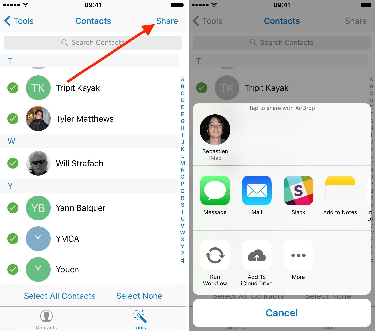 How to export iPhone contacts