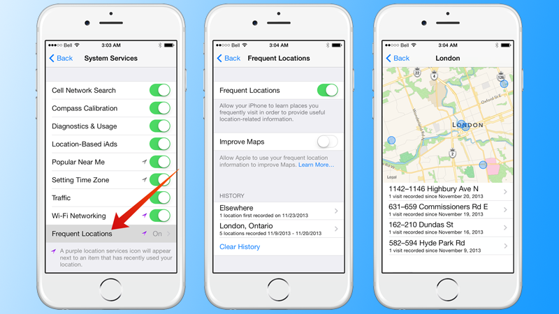 How to See a Map With the Frequent Locations on iPhone