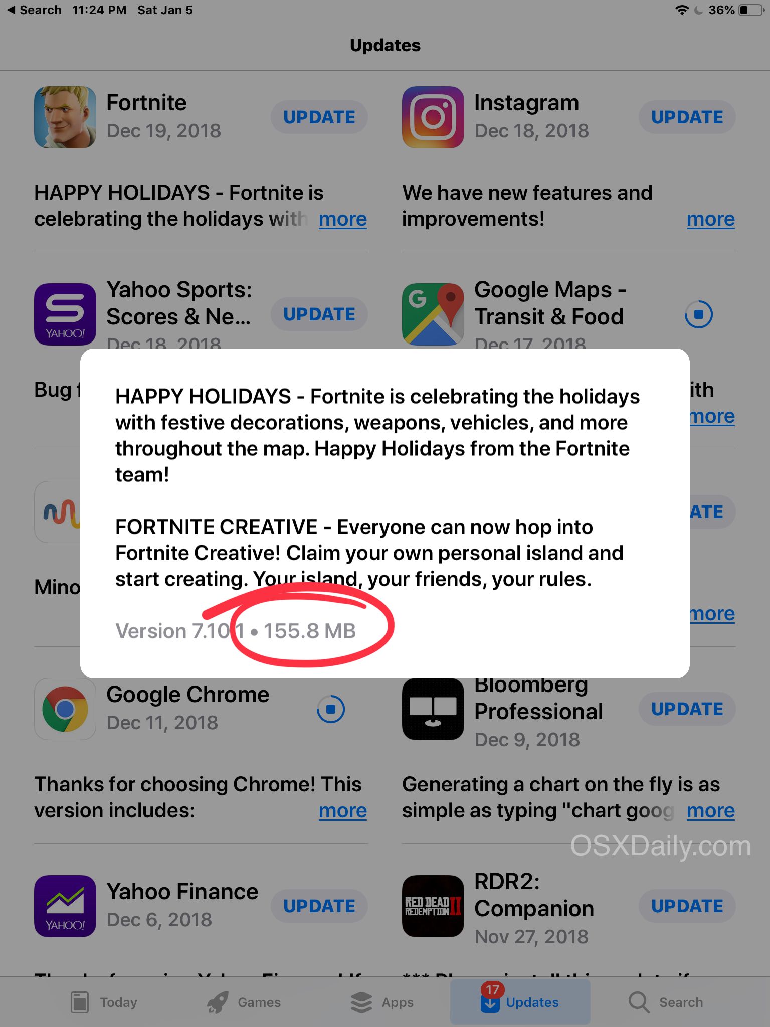 How to see the size of app store updates in iOS before you ...