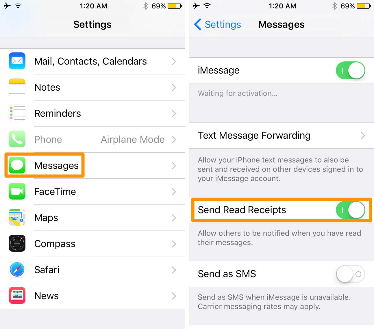 How to turn iMessage read receipts on and off