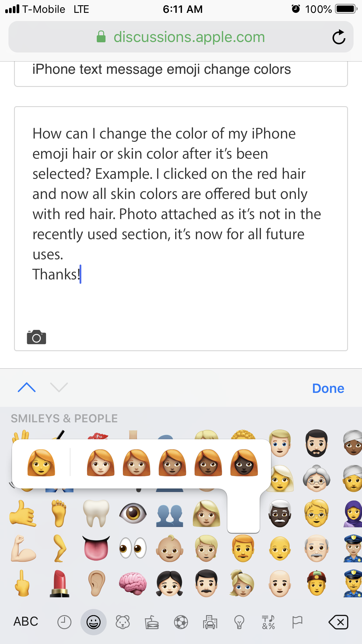 iPhone text message emoji change colors