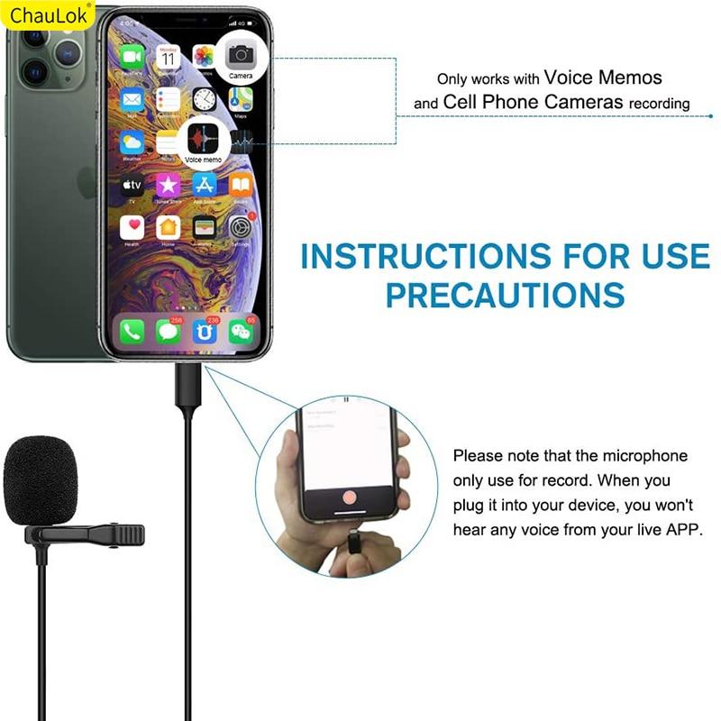 Professional Lavalier Microphone for iPhone 11 Pro XS Max ...