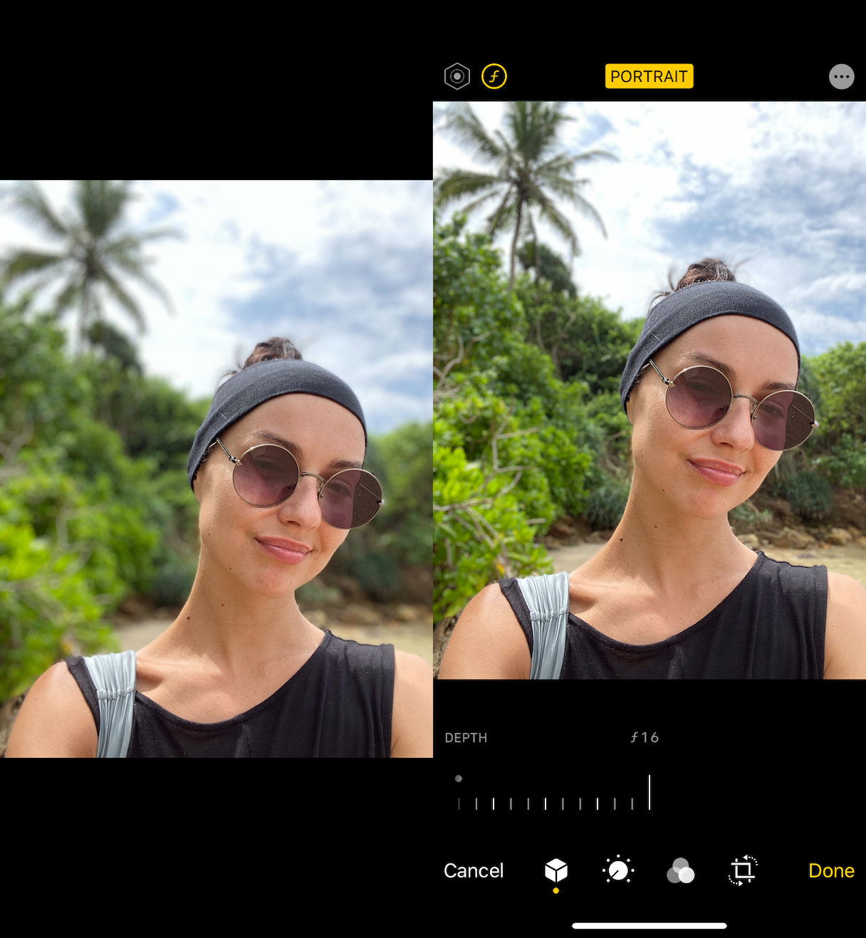Screenshots: How to adjust the background blur on iPhone ...