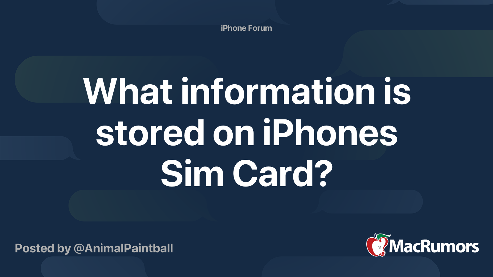 What information is stored on iPhones Sim Card ...