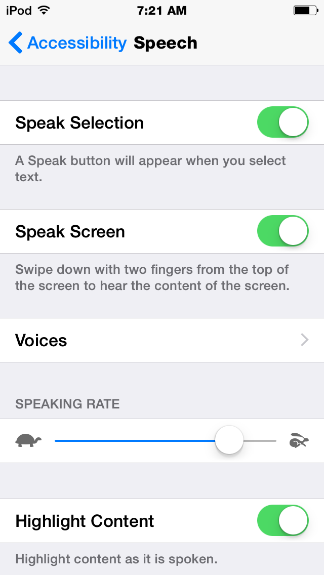 Assistive Technology Blog: New in iOS 8: Start Text