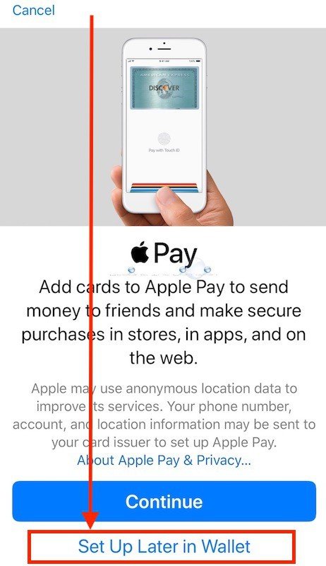 Disable: Finish Setting Up Your iPhone Apple Pay Notification