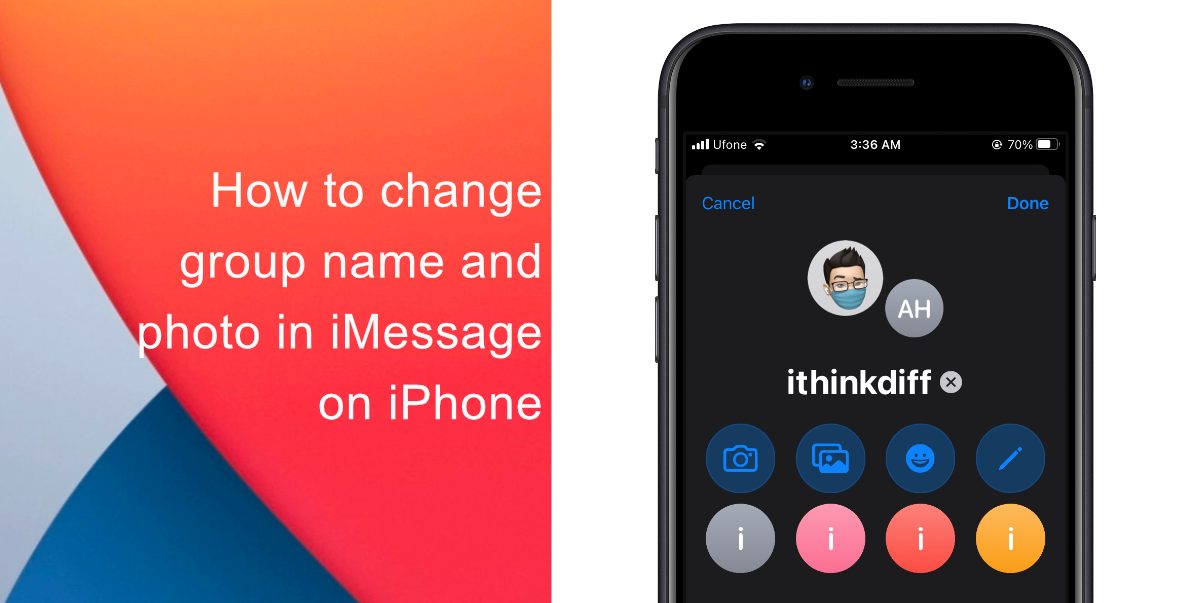 How to change group name and photo in iMessage on iPhone