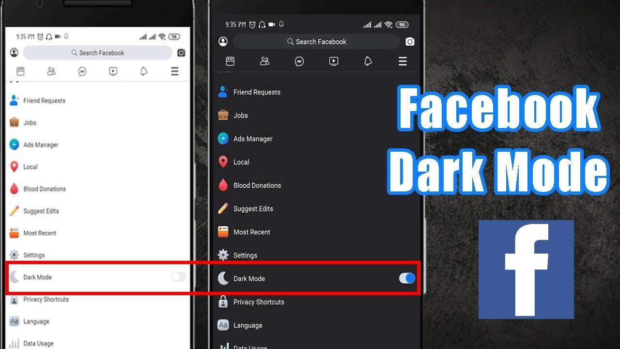 How to enable dark mode on facebook official app in your ...