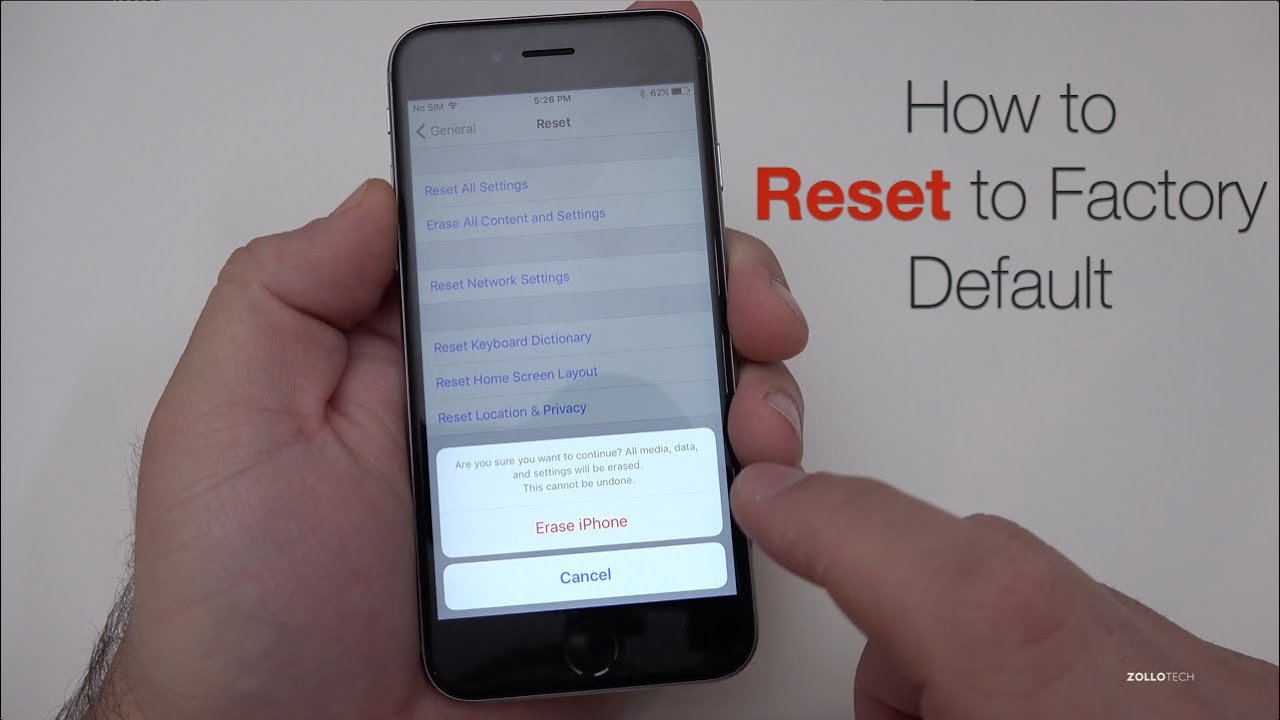 How to Reset iPhone To Factory Default