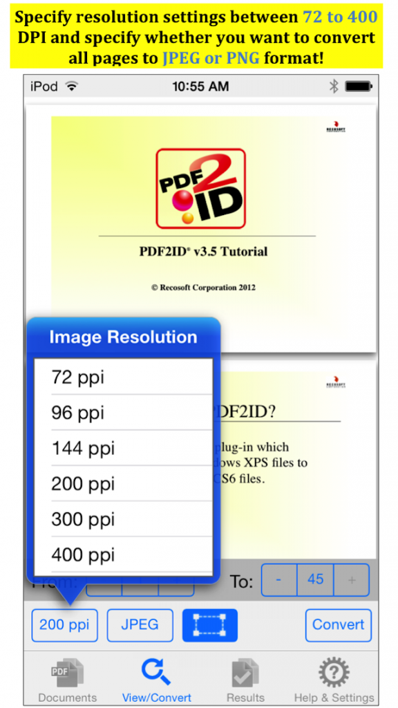 PDF to JPEG, Convert PDF to JPG, JPEG Conversion iPhone