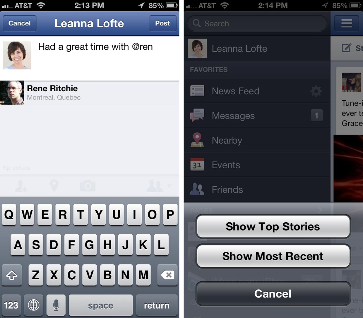 Facebook for iPhone update brings ability to share stories ...