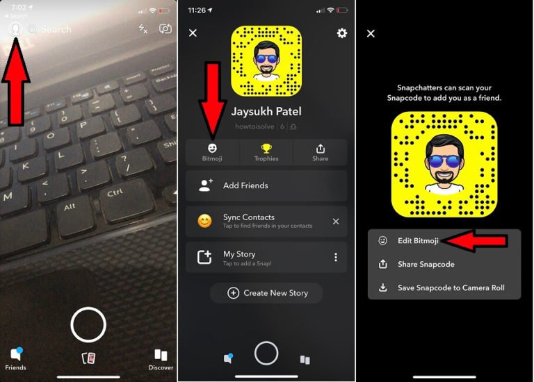 Reset/Edit or Remove Snapchat Bitmoji on iPhone, iPad Profile