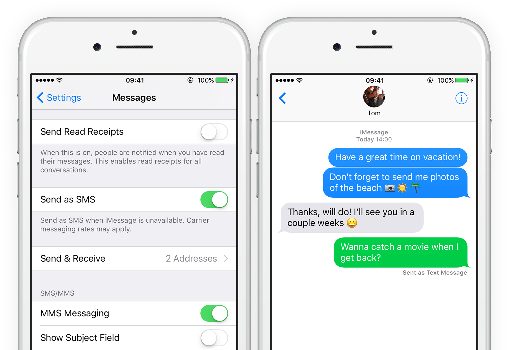 Text messages: send an iMessage as an SMS