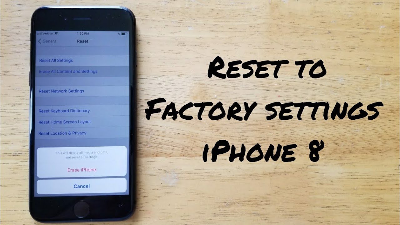 How to reset iPhone 8 / 8 plus to factory settings