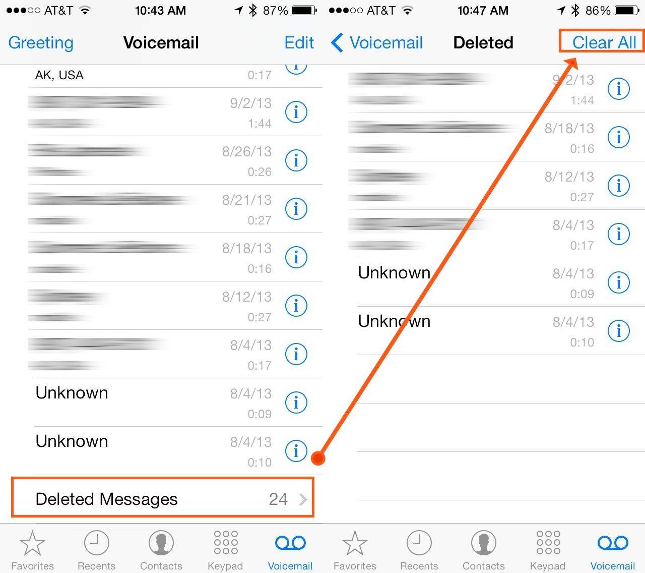Four Ways To Clear Your VoiceMail In iOS 7 [iOS Tips ...