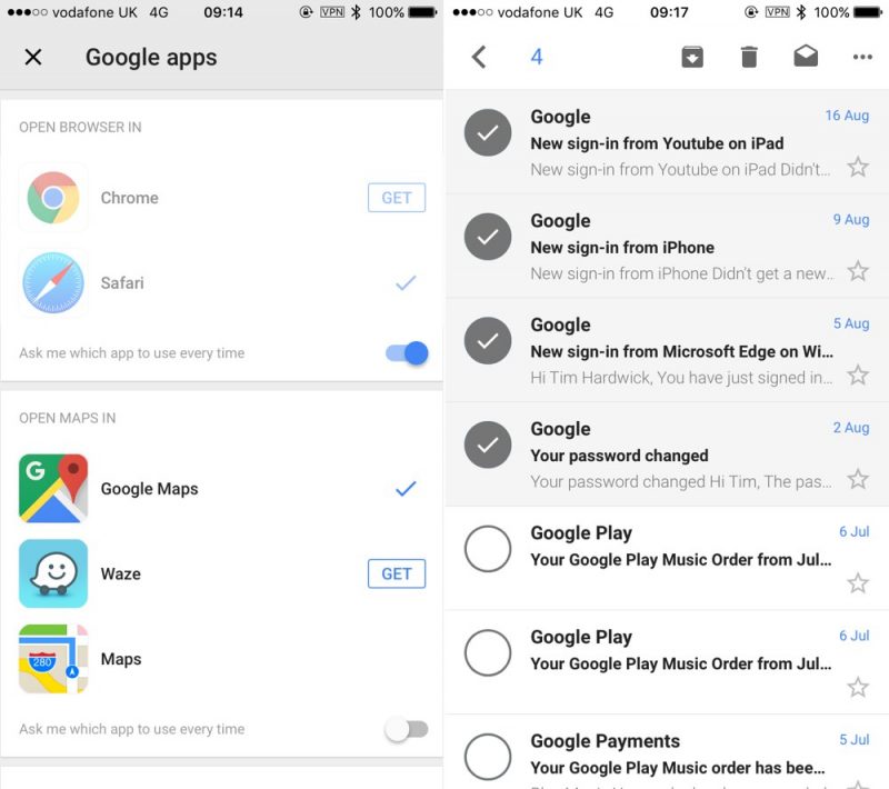 Gmail for iOS Updated With New Browser Preference, Multiple Message and ...