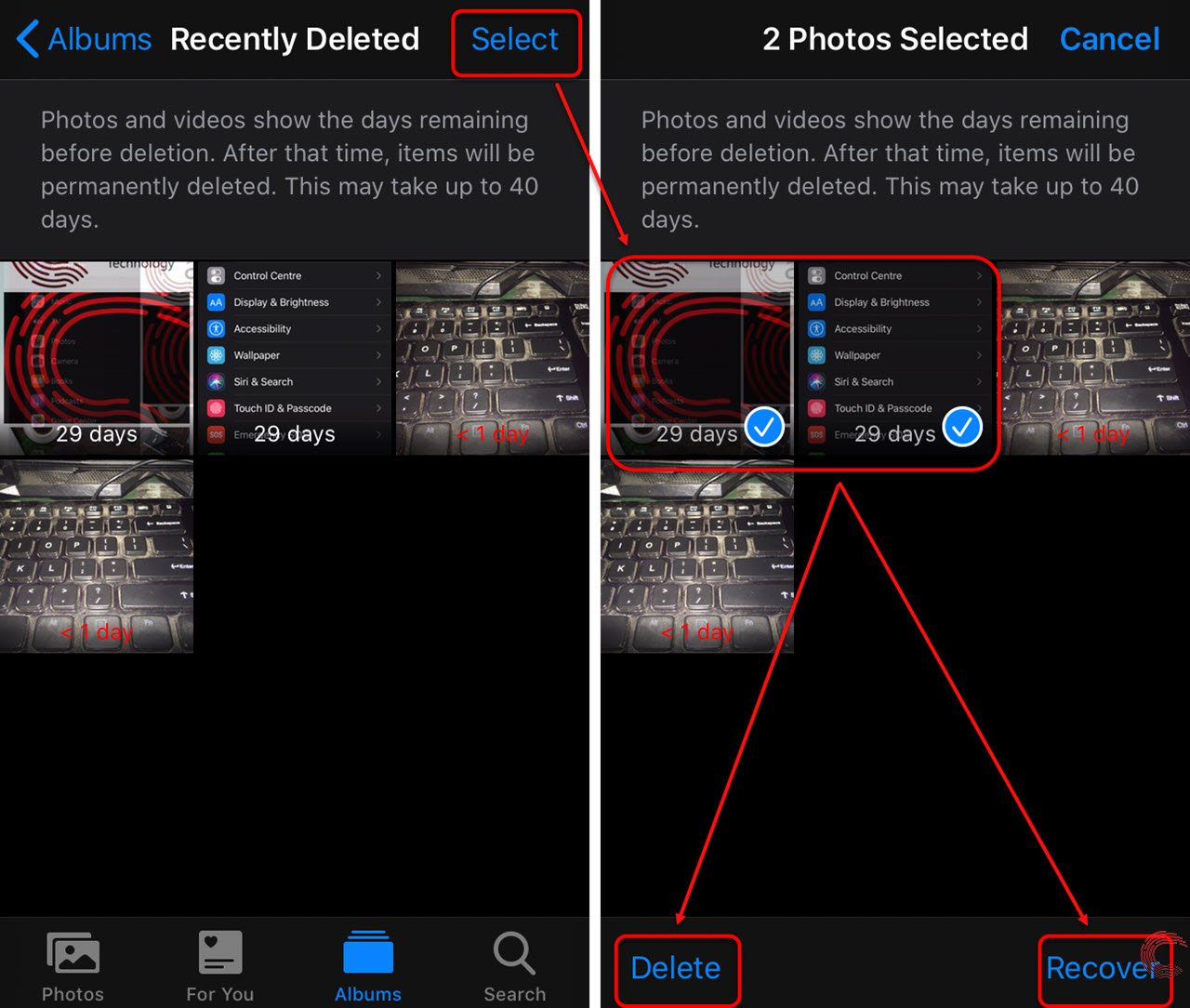 access recently deleted photos iphone ipad ios