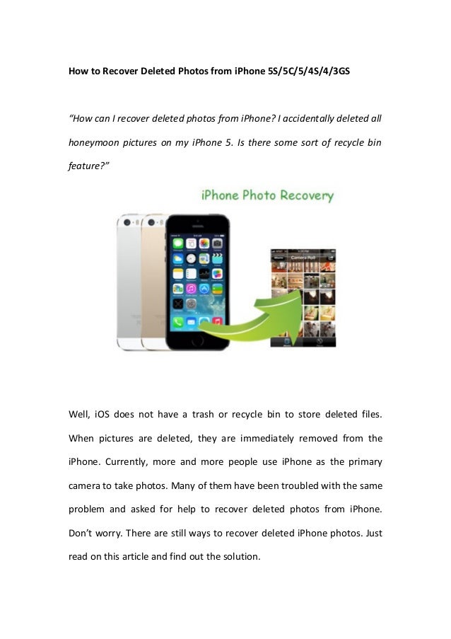 How Can I Recover Deleted Photos From My iPhone