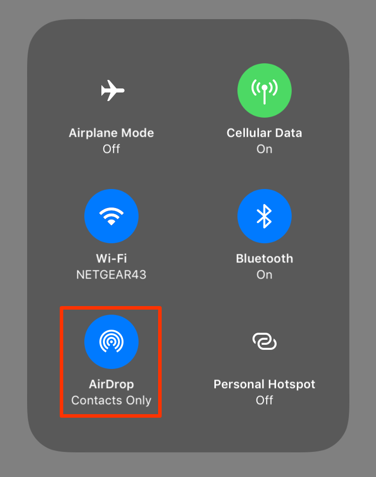 How can I turn on / off AirDrop?
