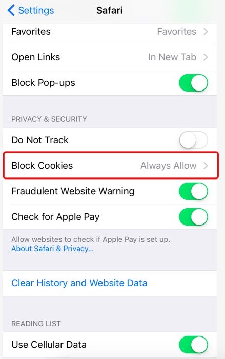 How to Enable Cookies on iPhone