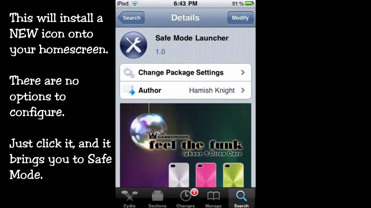 HOW TO PUT YOUR iPHONE l iPOD TOUCH INTO SAFE MODE