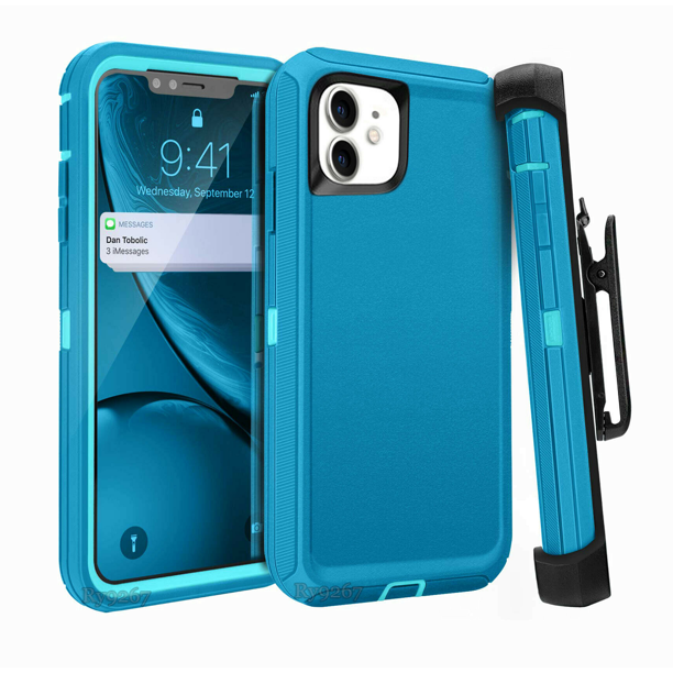Case Cover with Screen &  Clip fit Otterbox Defender for iphone 11 Teal ...