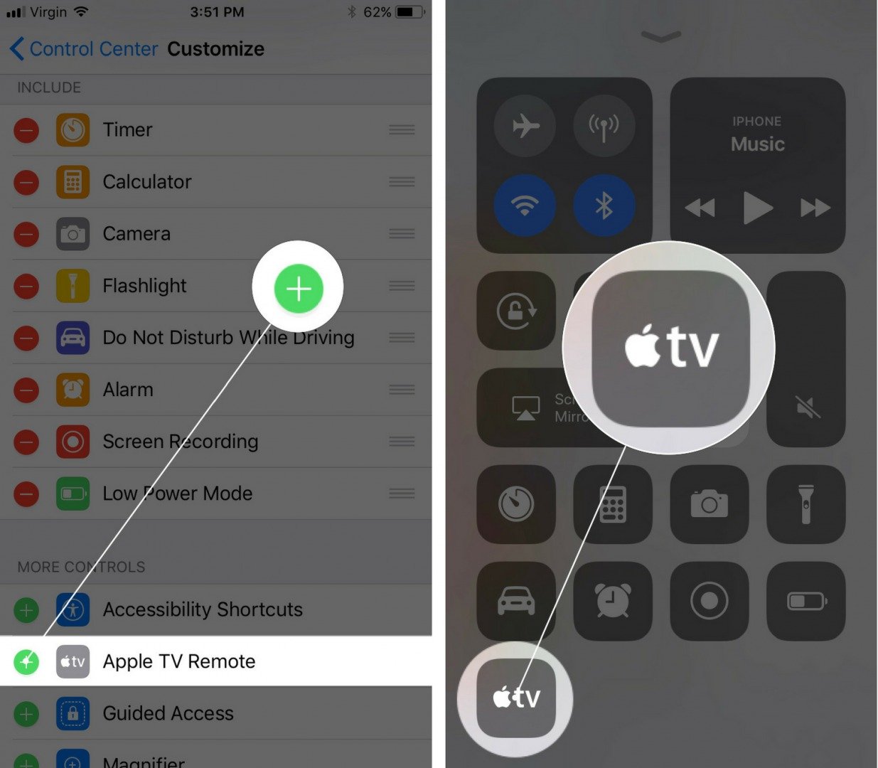 How To Add Apple TV Remote To Control Center On An iPhone!