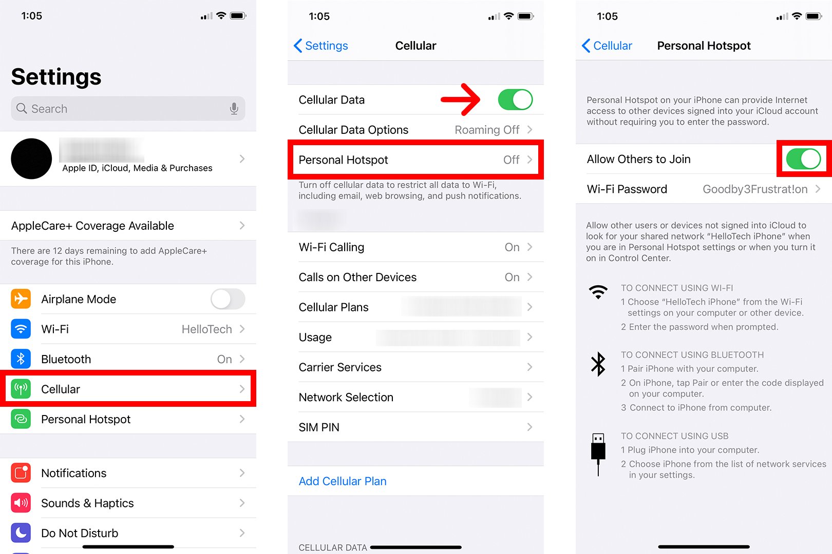 How to Change Your Hotspot Name and Password on an iPhone : HelloTech How