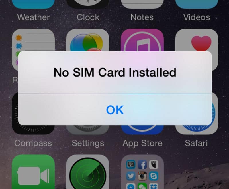 Invalid SIM or No SIM showing on iPhone, iPad: Installed Card