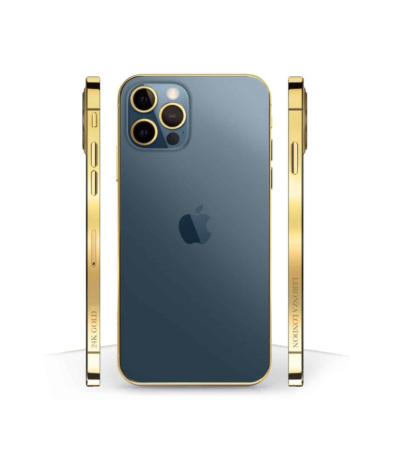 New Luxury 24k Gold Classic iPhone 13 Pro and Pro Max Pacific Blue ...