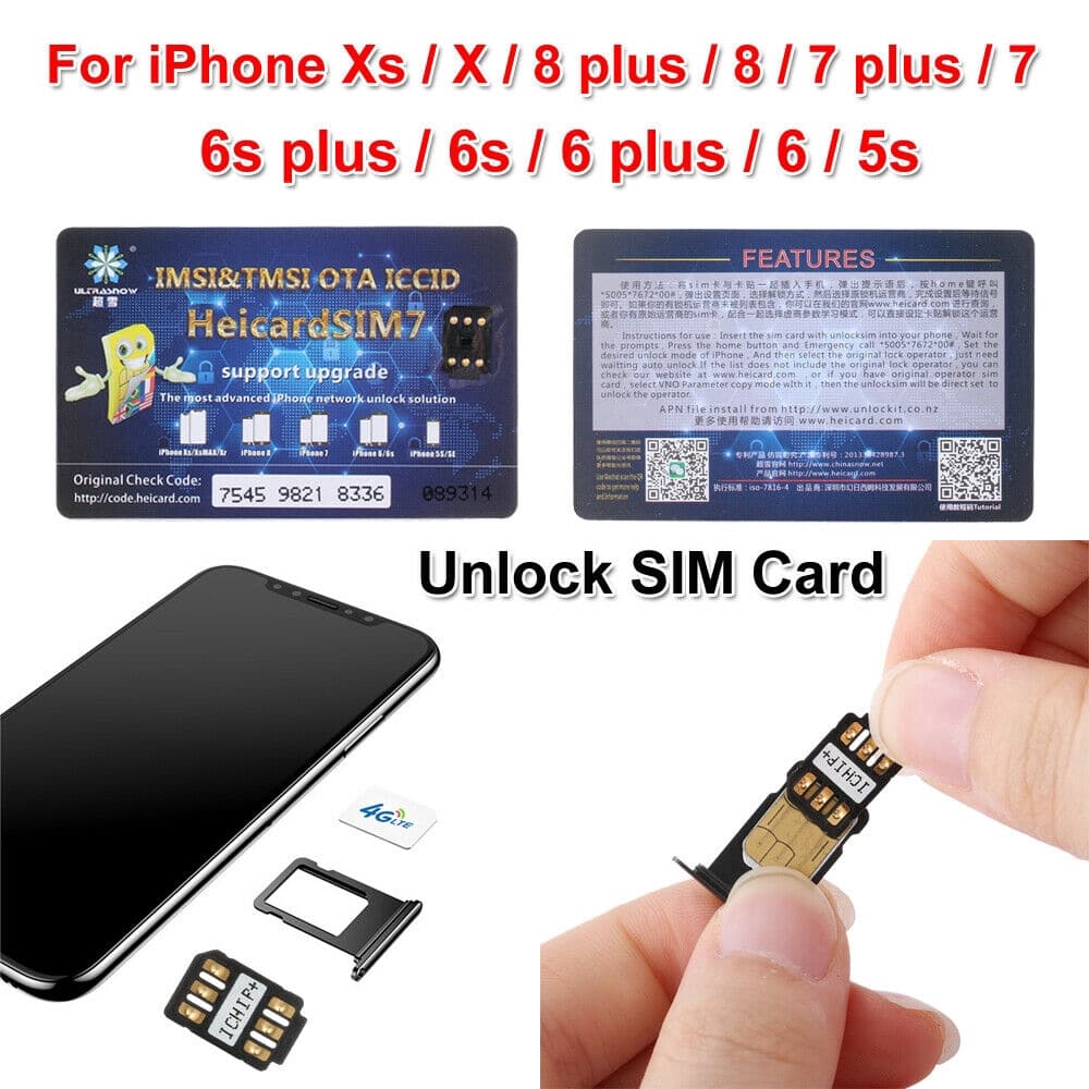 Heicard V1.35 Unlock Sim, Nano Turbo Card,Unlock SIM Card,for iPhone 8 ...
