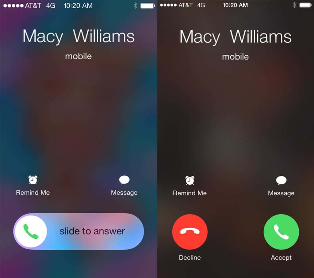 iPhone Accepting Calls Slider Versus Buttons