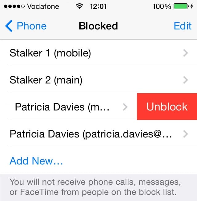iPhone How to check if a blocked number has called me!