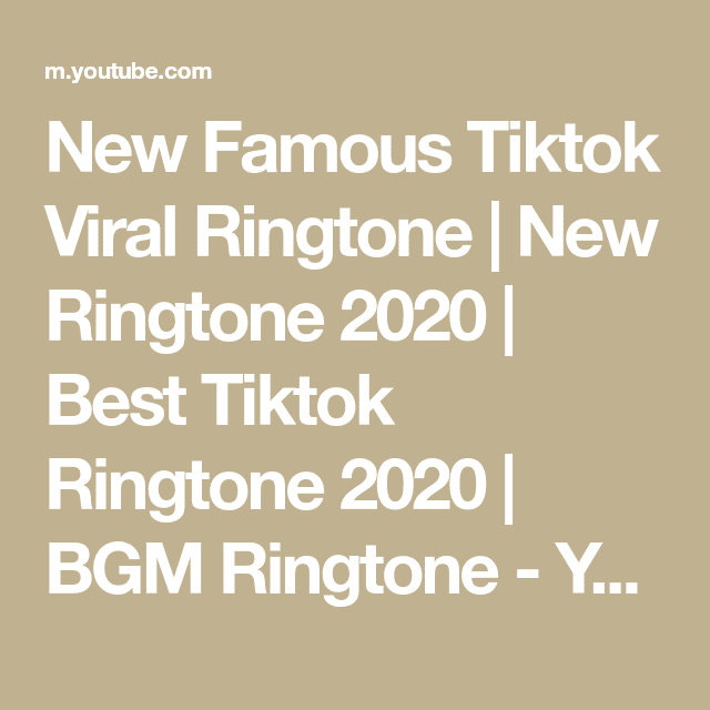 New Famous Tiktok Viral Ringtone