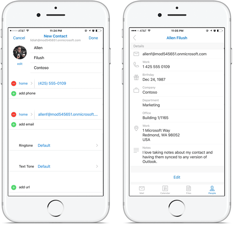 Outlook for iOS and Android gets the ability to add and edit contacts ...