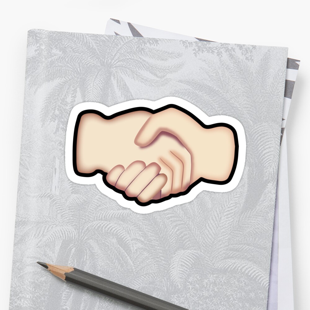" shake hand emoji"  Sticker by MisterSmithers