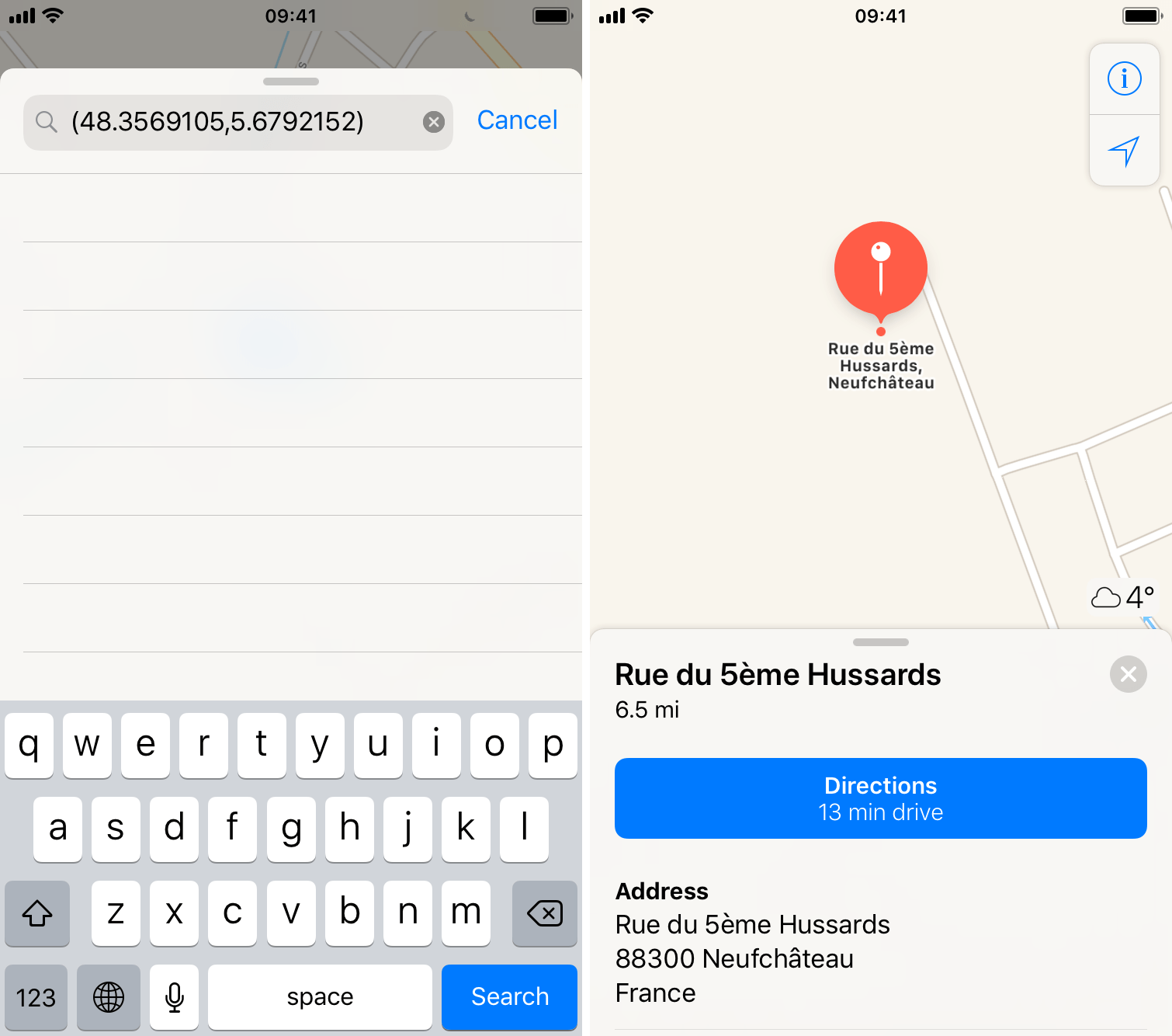 3 ways to find the GPS coordinates of a location on iPhone